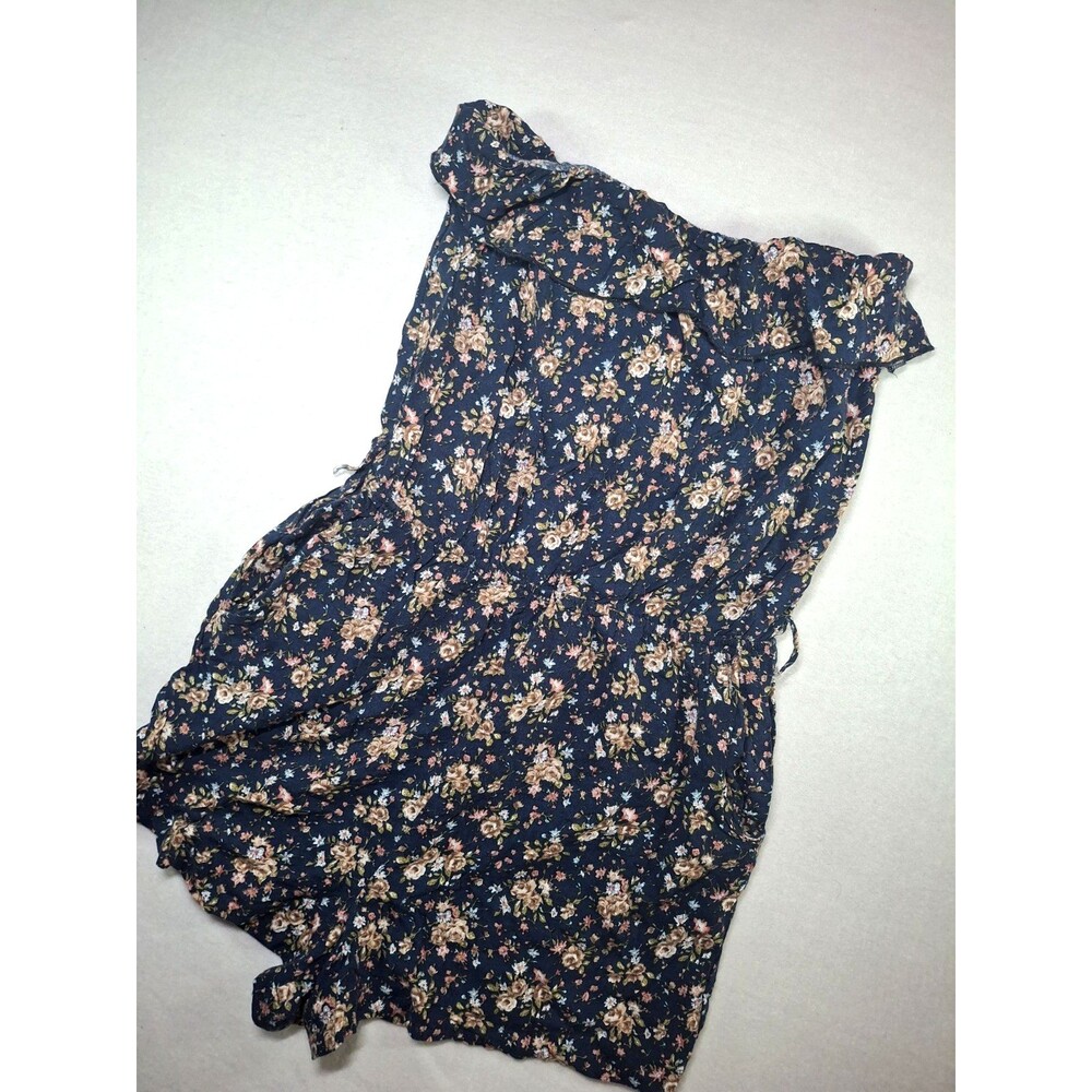 Boho Floral Strapless Romper L Cottagecore Fairycore Whimsygoth Soft Girl